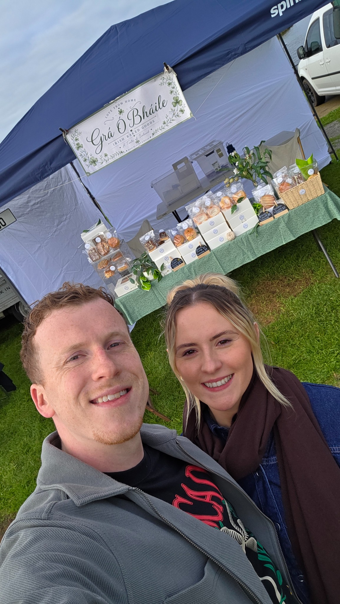 Vicky and Dylan at the Grá Ó Bháile market stall